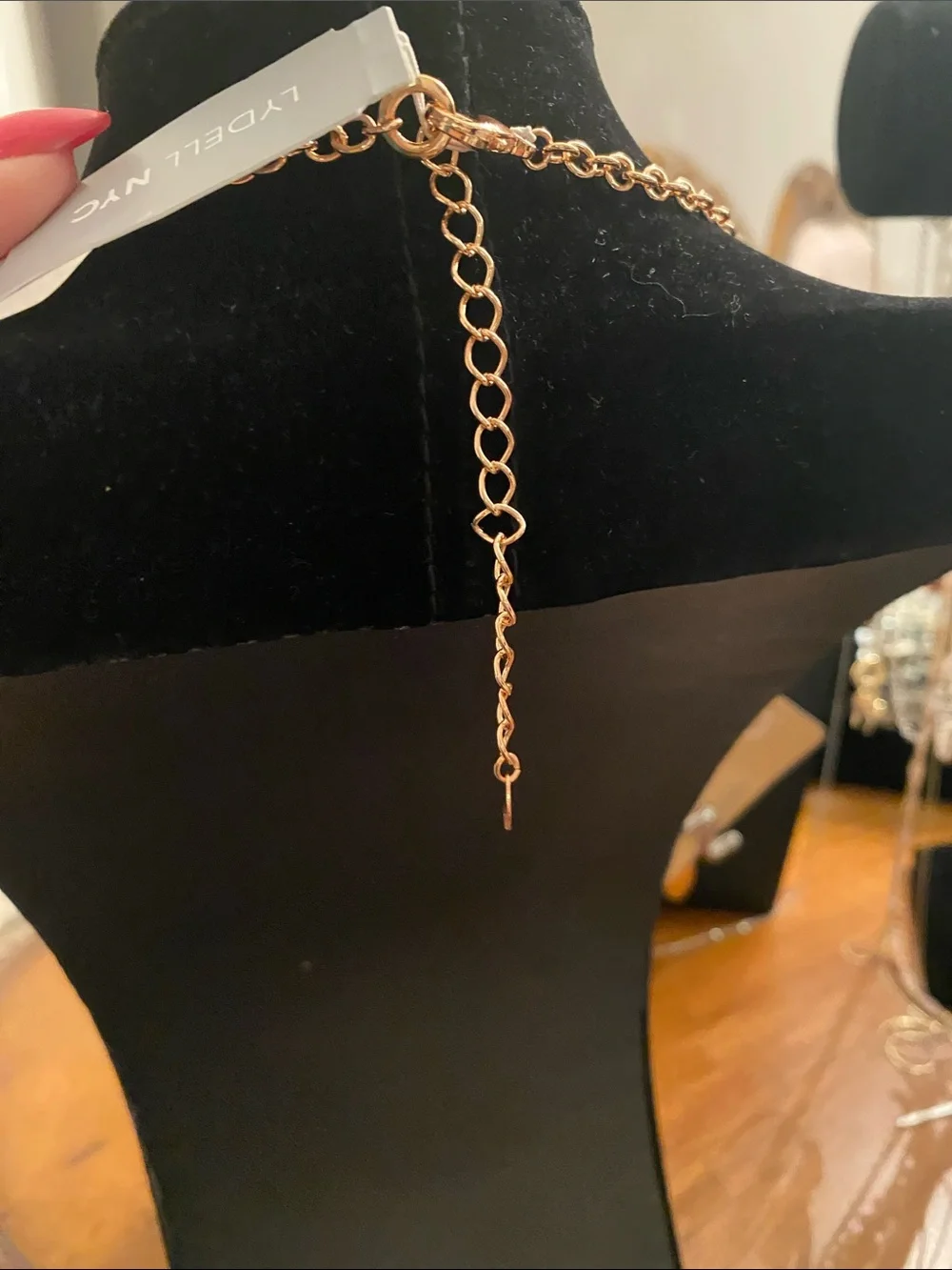 Rose Gold Coral and Cream Teardrop Pendant Necklace